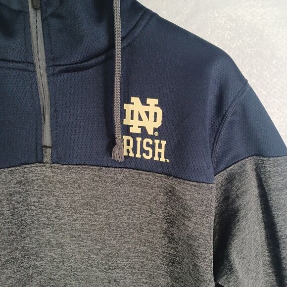 Colosseum NOTRE DAME Hoodie Sweatshirt Men's Medium Blue Gray Fighting Irish - Picture 3 of 7